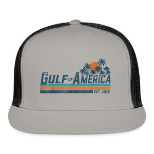 Gulf of America Retro Trucker Hat - gray/black