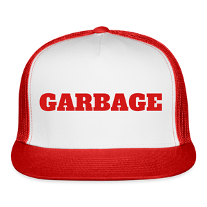 Garbage Trucker Hat - white/red