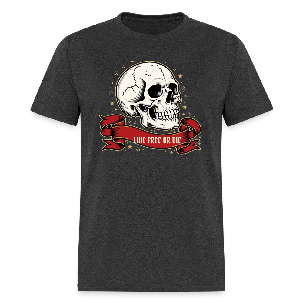Live Free or Die Skull Classic T-Shirt - heather black