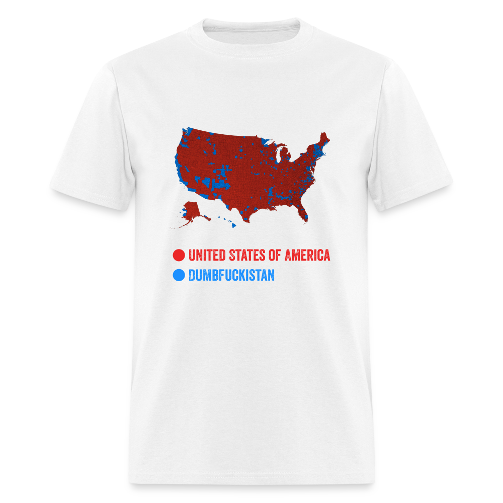 Election Map United States of America & Dumbfuckistan Funny Unisex Classic T-Shirt - white