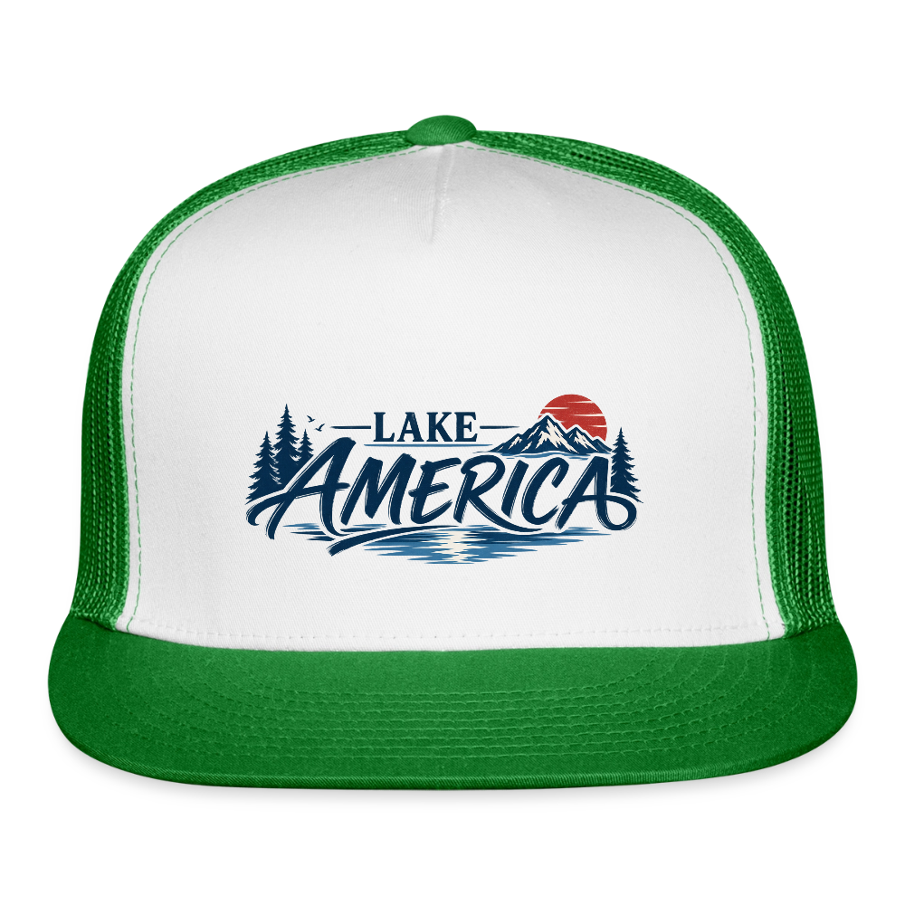 Lake America Trucker Hat - white/kelly green