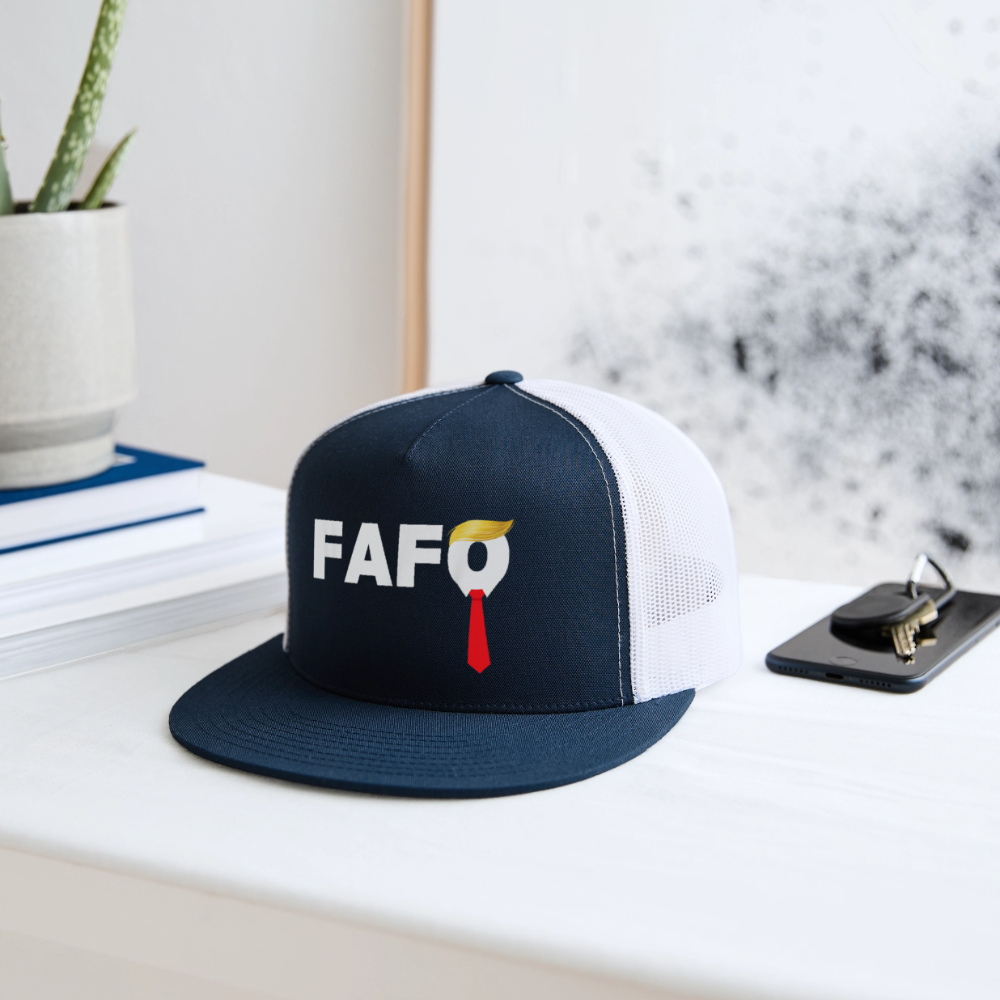 Trump FAFO Trucker Hat - navy/white