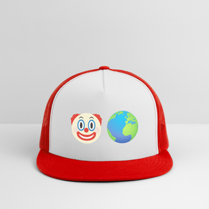 Clown World Trucker Hat - white/red