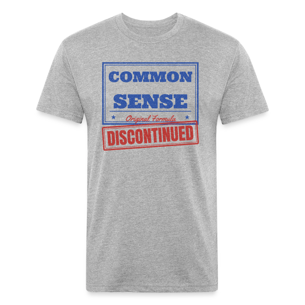 Common Sense Discontinued T-Shirt — Funny Vintage Political Humor Fitted Tee - heather gray