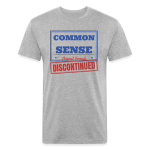 Common Sense Discontinued T-Shirt — Funny Vintage Political Humor Fitted Tee - heather gray