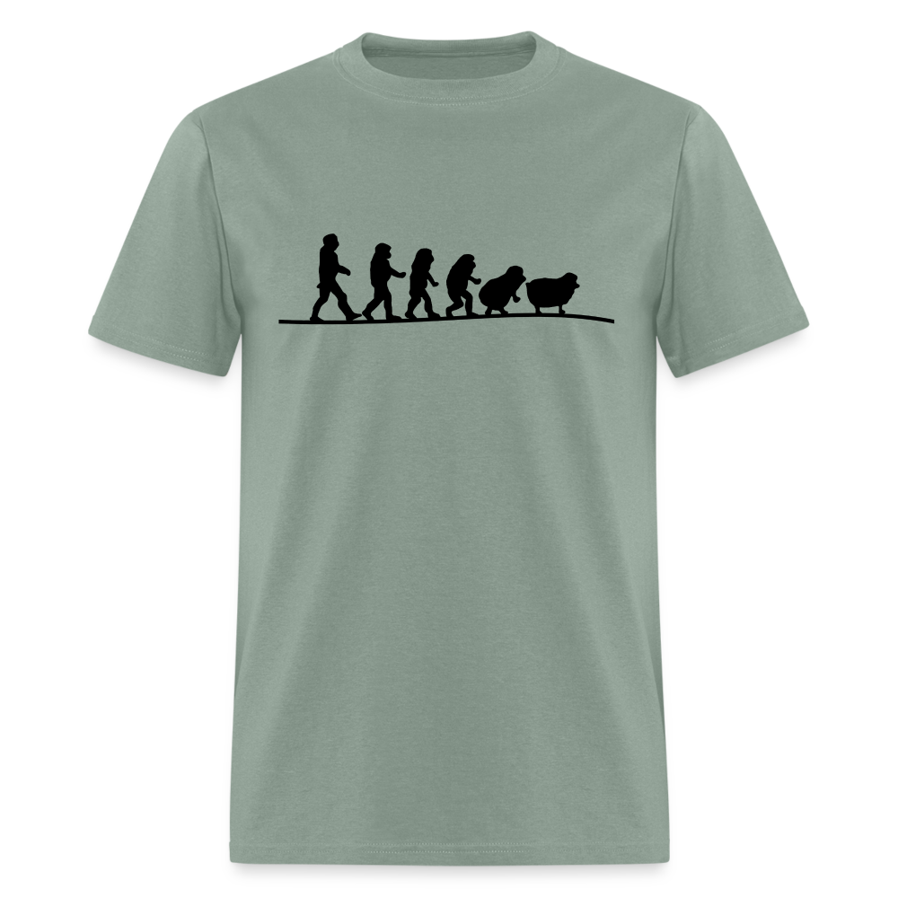 Human Evolution to Sheep Classic T-Shirt - sage