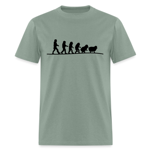 Human Evolution to Sheep Classic T-Shirt - sage