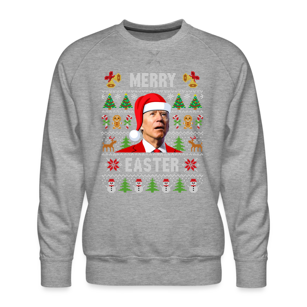 Funny Joe Biden Christmas Men’s Premium Sweatshirt - heather grey