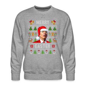 Funny Joe Biden Christmas Men’s Premium Sweatshirt - heather grey