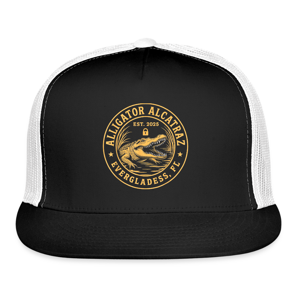 Alligator Alcatraz Trucker Hat - black/white