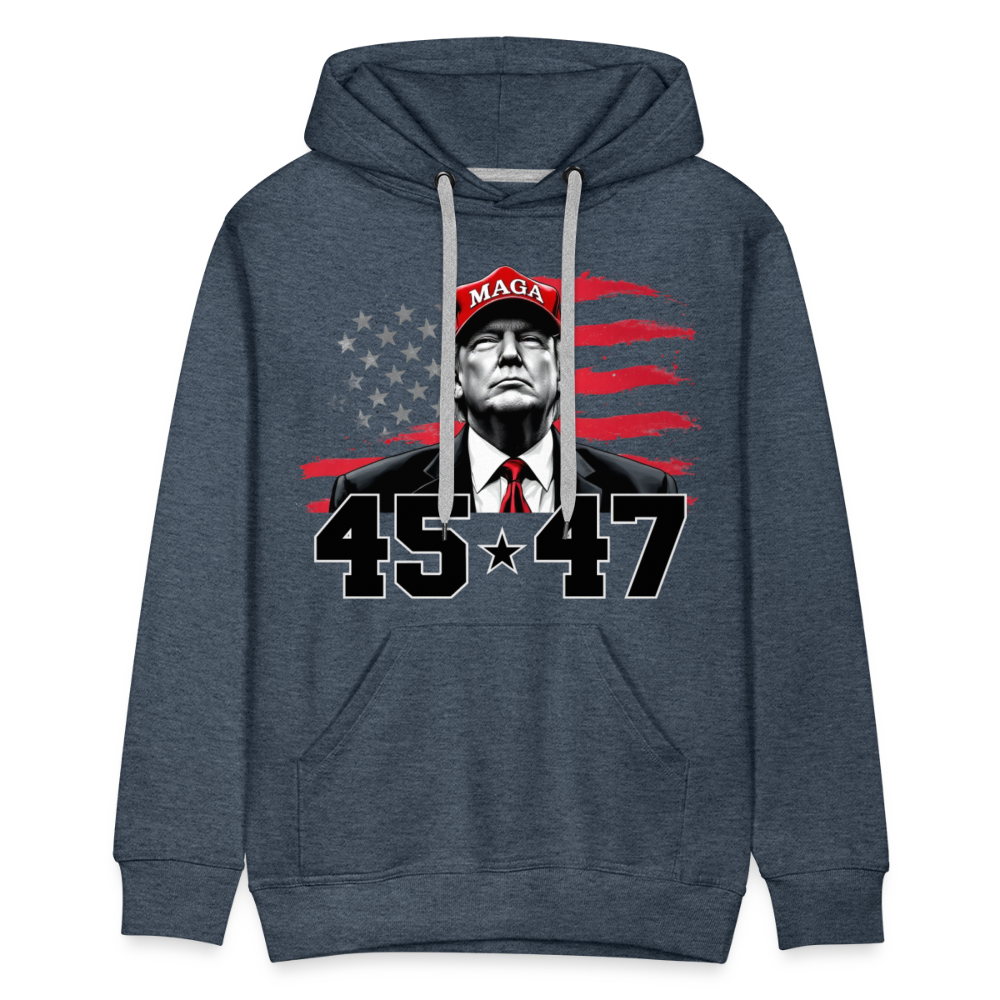 45 47 Trump Men’s Premium Hoodie - heather denim