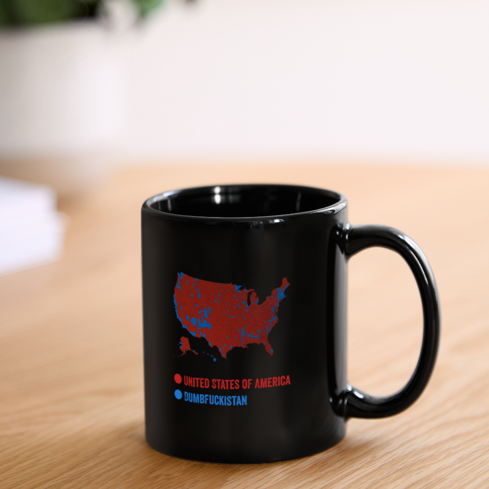 Election Map United States of America & Dumbfuckistan Funny Full Color Mug - black