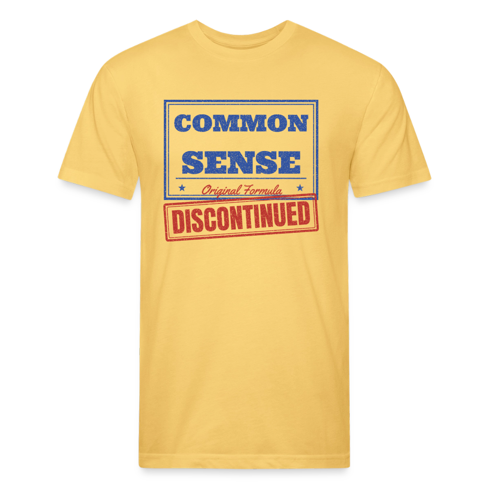 Common Sense Discontinued T-Shirt — Funny Vintage Political Humor Fitted Tee - pastel yellow