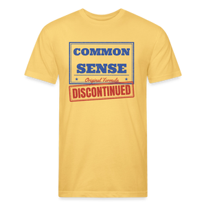 Common Sense Discontinued T-Shirt — Funny Vintage Political Humor Fitted Tee - pastel yellow