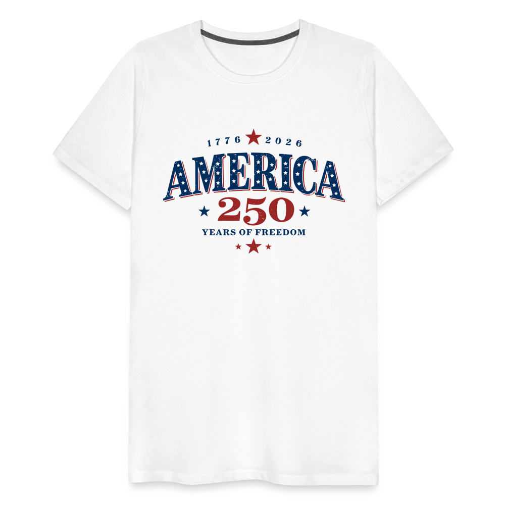 America 250 Years Freedom Retro Americana Men's Premium T-Shirt - white