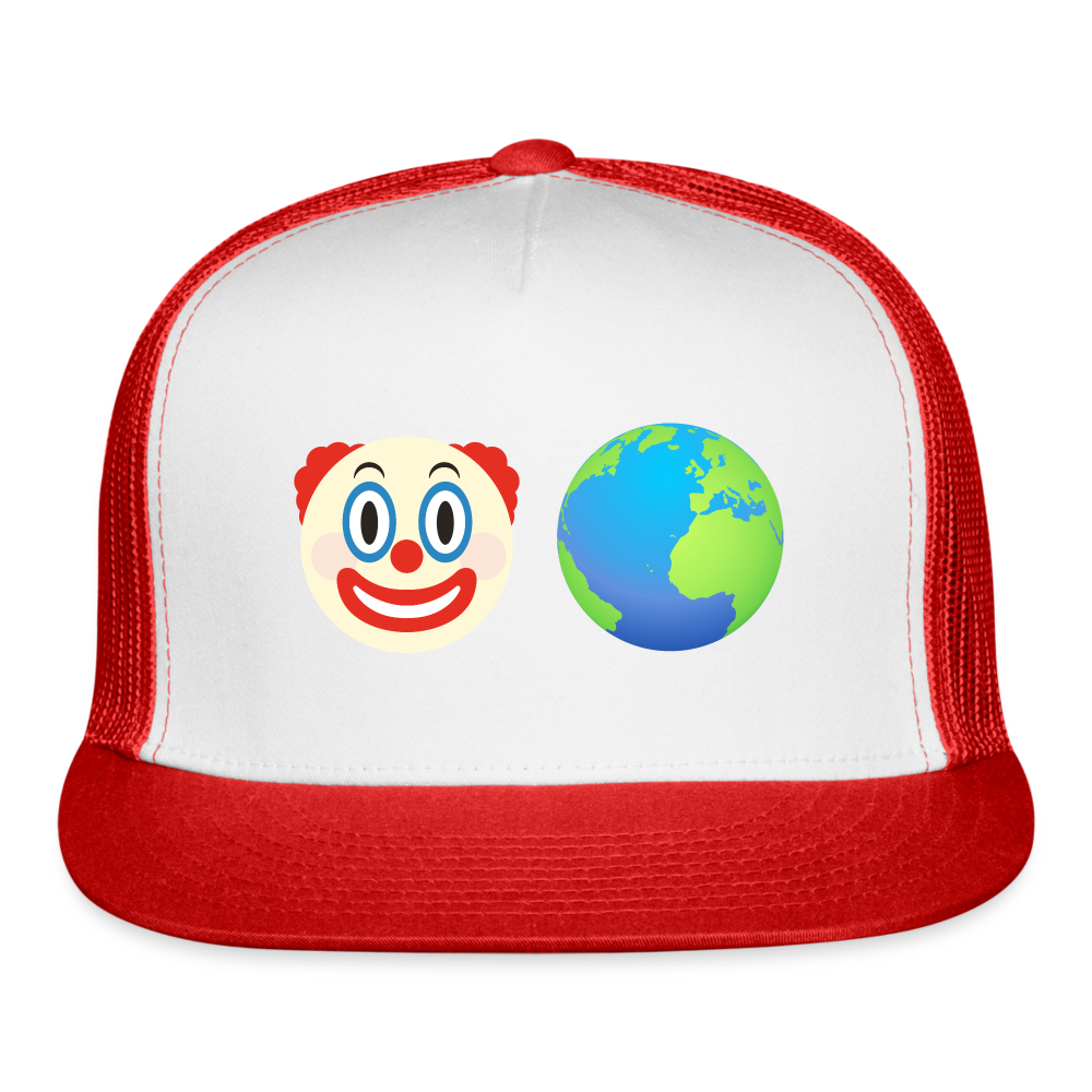 Clown World Trucker Hat - white/red