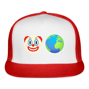 Clown World Trucker Hat - white/red