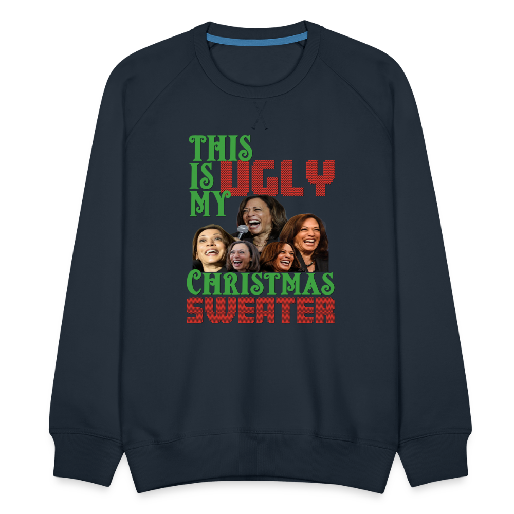 This Is My Ugly Christmas Sweater Funny Kamala Men’s Premium Sweatshirt - navy