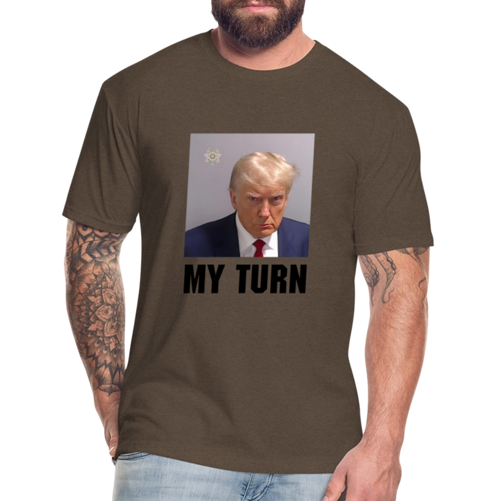 Trump Mugshot - My Turn Fitted Cotton/Poly T-Shirt by Next Level - heather espresso