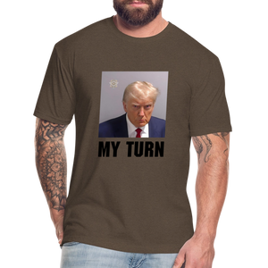 Trump Mugshot - My Turn Fitted Cotton/Poly T-Shirt by Next Level - heather espresso