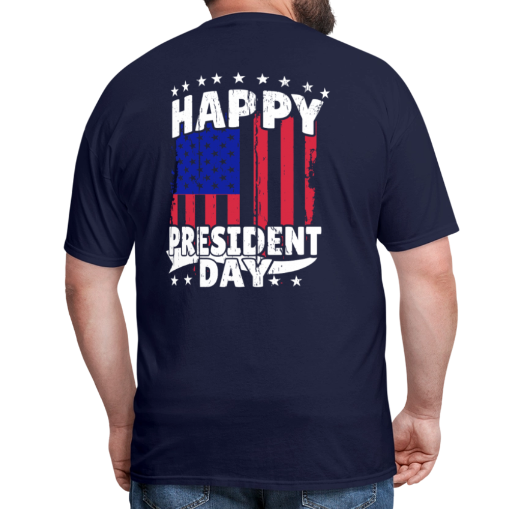 Happy President Day (Back Print) Unisex Classic T-Shirt - navy