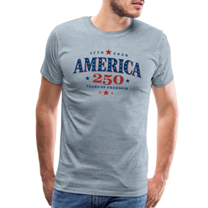America 250 Years Freedom Retro Americana Men's Premium T-Shirt - heather ice blue