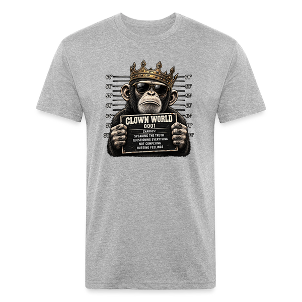 Clown World Mugshot – Men's Fitted Graphic T-Shirt - heather gray