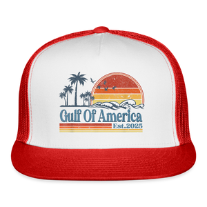 Gulf of America v2 Trucker Hat - white/red