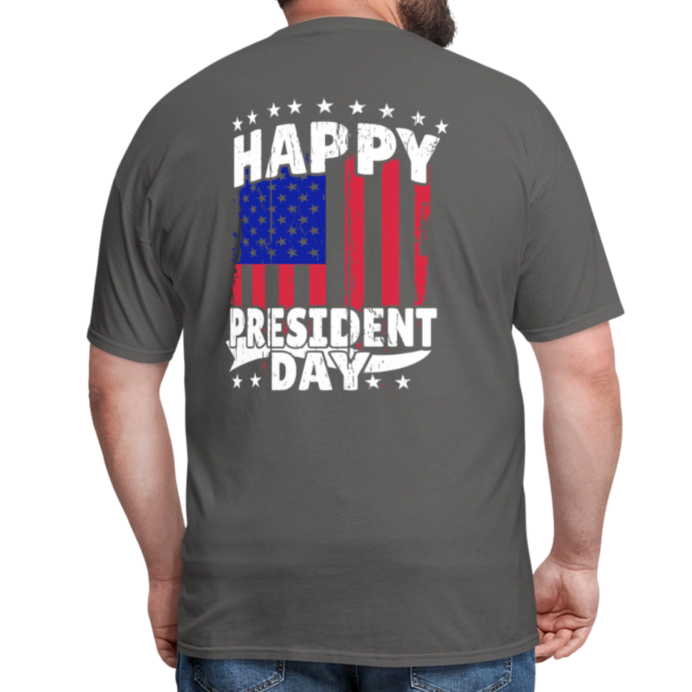 Happy President Day (Back Print) Unisex Classic T-Shirt - charcoal