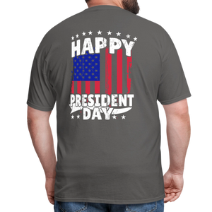 Happy President Day (Back Print) Unisex Classic T-Shirt - charcoal