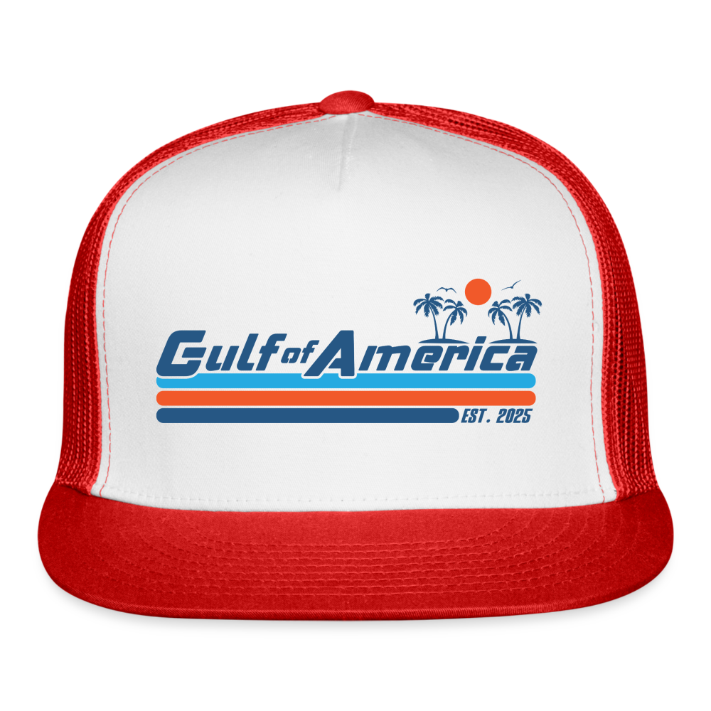 Gulf of America Trucker Hat - white/red