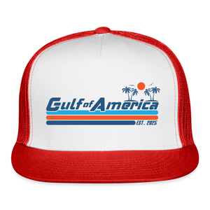 Gulf of America Trucker Hat - white/red