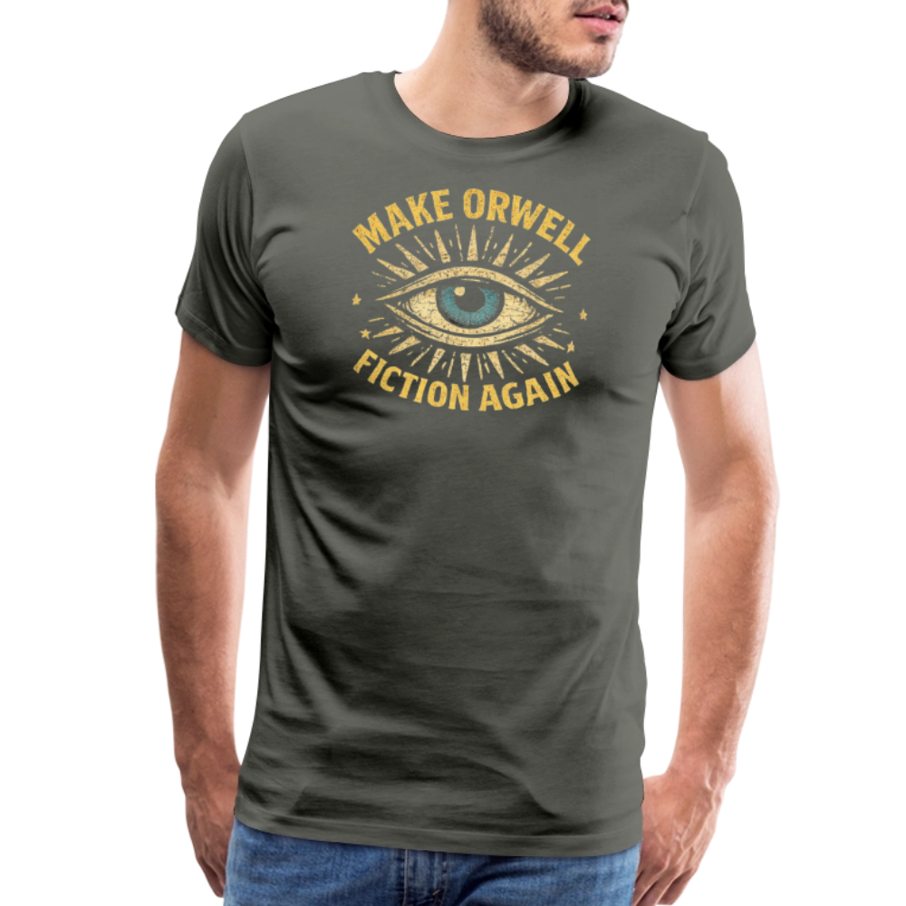 Make Orwell Fiction Again Men's Premium T-Shirt - asphalt gray