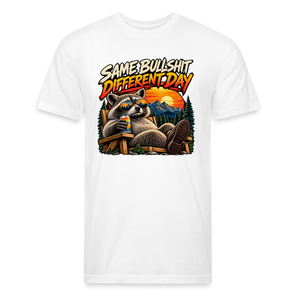 Same Bullshit Different Day – Men's Fitted Graphic T-Shirt - white