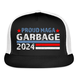 Proud MAGA Garbage 2024 Trucker Hat - black/white