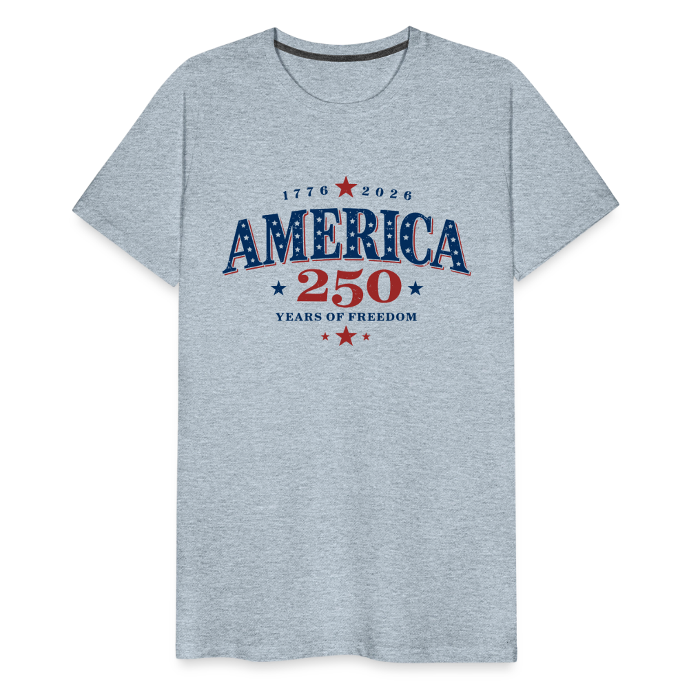 America 250 Years Freedom Retro Americana Men's Premium T-Shirt - heather ice blue