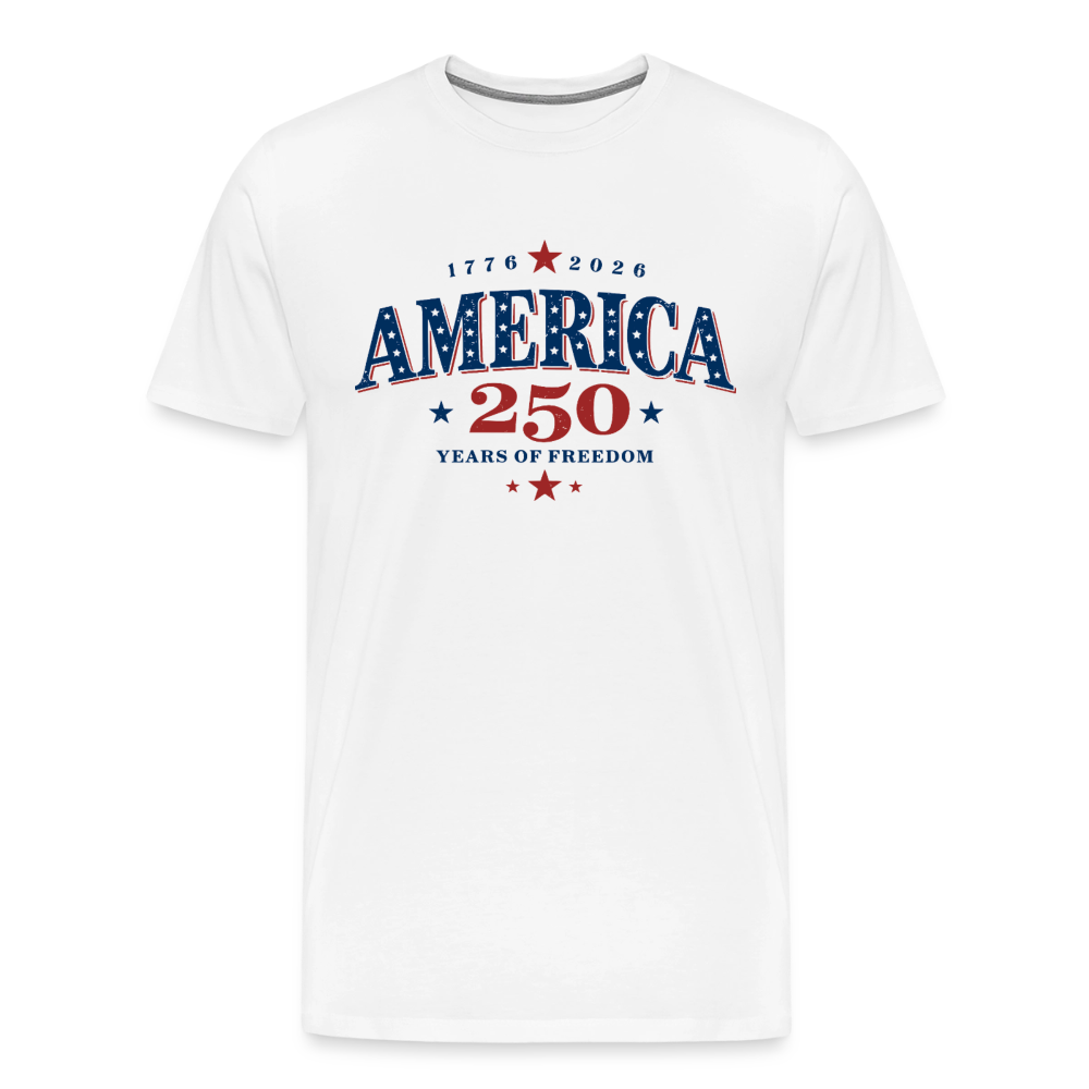 America 250 Years Freedom Retro Americana Men's Premium T-Shirt - white