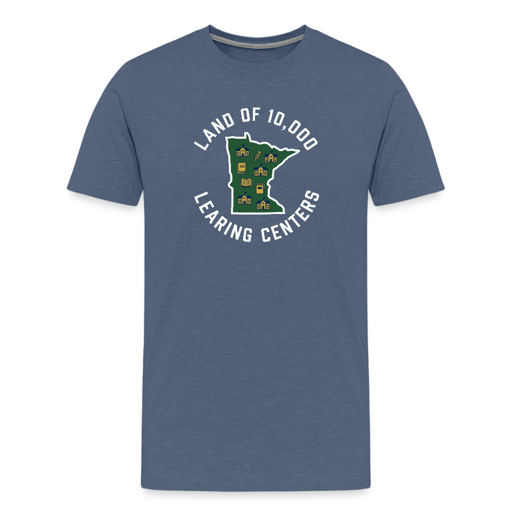 Land of 10,000 Learning Centers Funny Men's Premium T-Shirt - heather blue