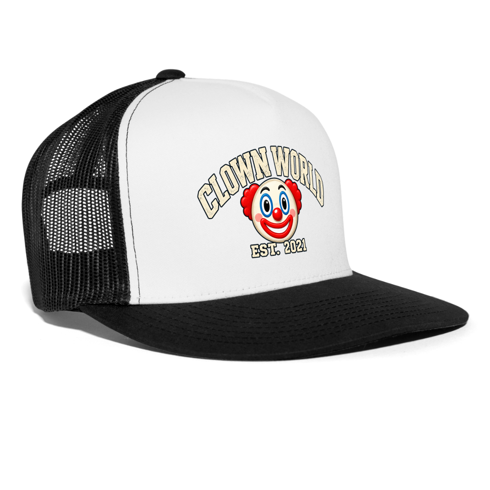 Clown World Est. 2021 Classic Trucker Hat - white/black