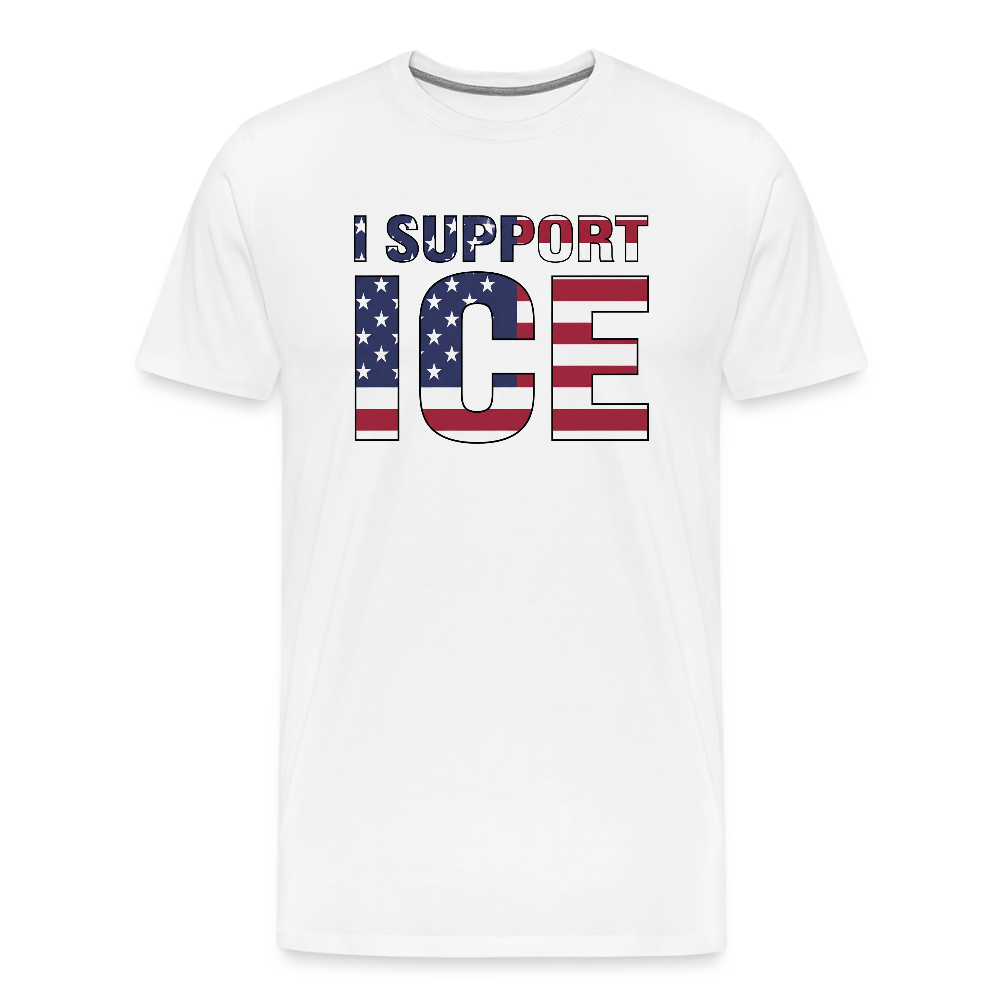 I Support ICE Men's Premium T-Shirt - white