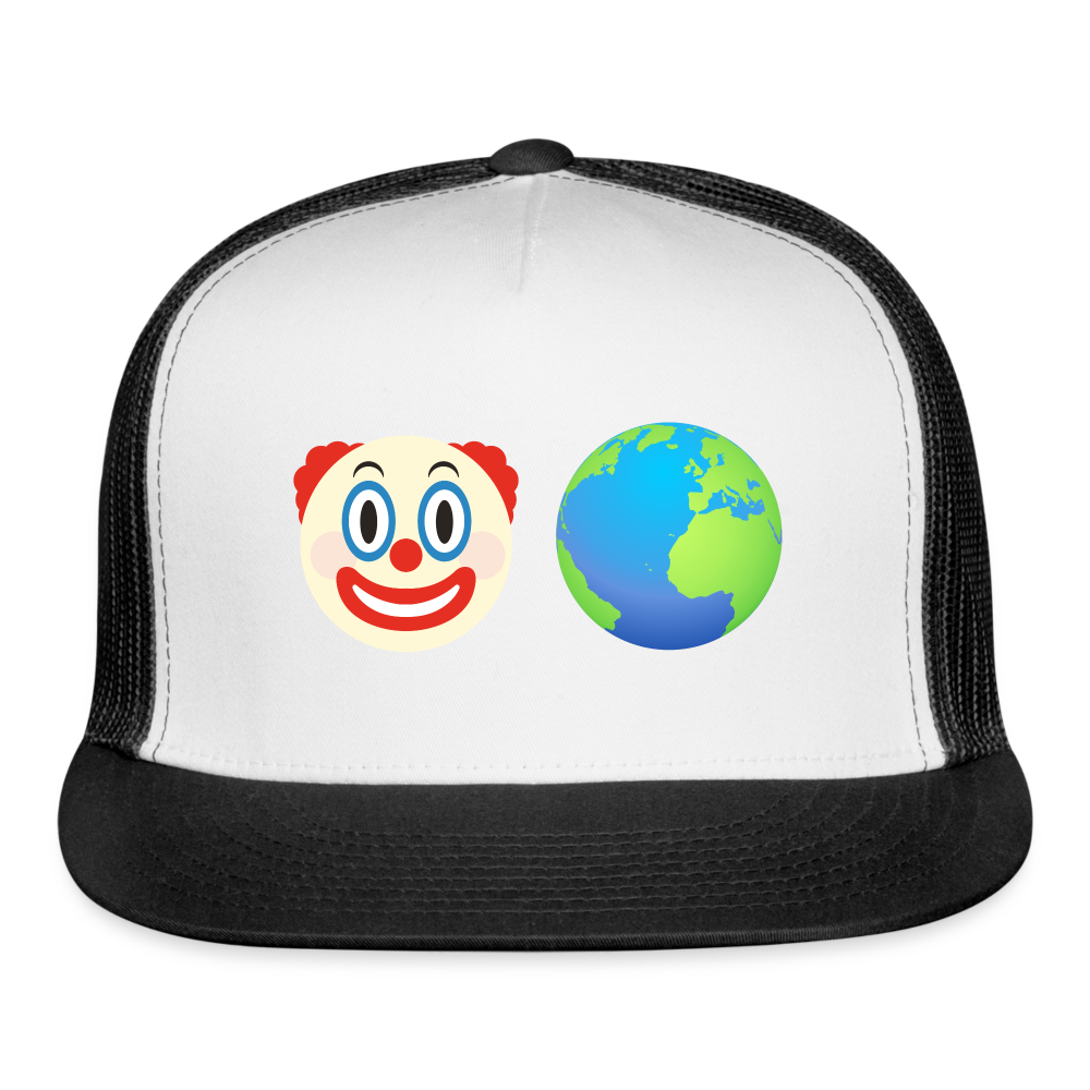 Clown World Trucker Hat - white/black