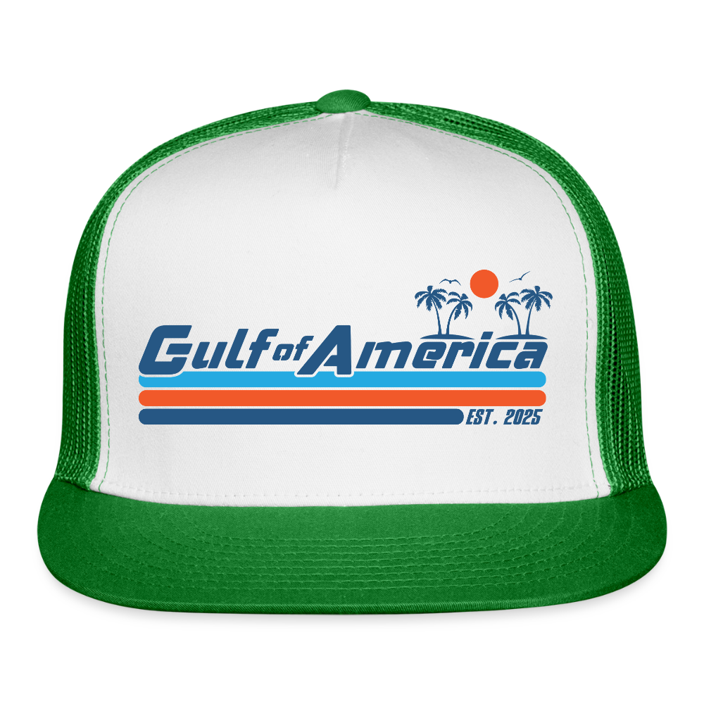 Gulf of America Trucker Hat - white/kelly green