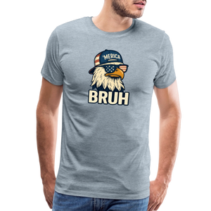 Funny Bruh Patriotic Eagle Men's Premium T-Shirt - heather ice blue