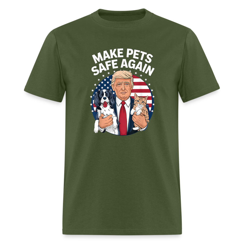 Make Pets Safe Again Trump Funny Classic T-Shirt - military green