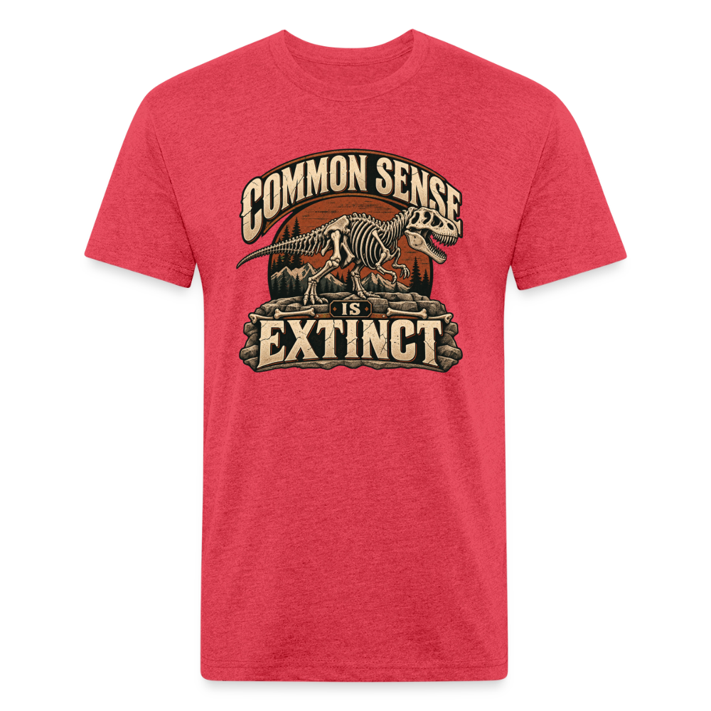 Common Sense Is Extinct – Men’s Fitted Graphic T-Shirt - heather red