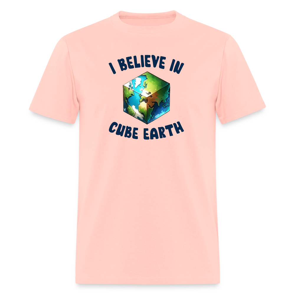 I Believe In Cube Earth Unisex Classic T-Shirt - blush pink 