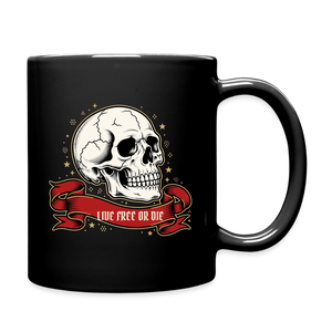 Live Free or Die Skull Black Mug - black