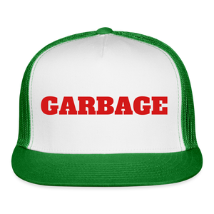 Garbage Trucker Hat - white/kelly green