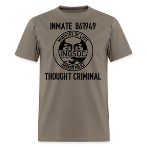 1984 book Inspired, Ministry of Love, Thought Police, Thought Criminal Classic T- Shirt - safari