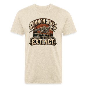 Common Sense Is Extinct – Men’s Fitted Graphic T-Shirt - heather cream